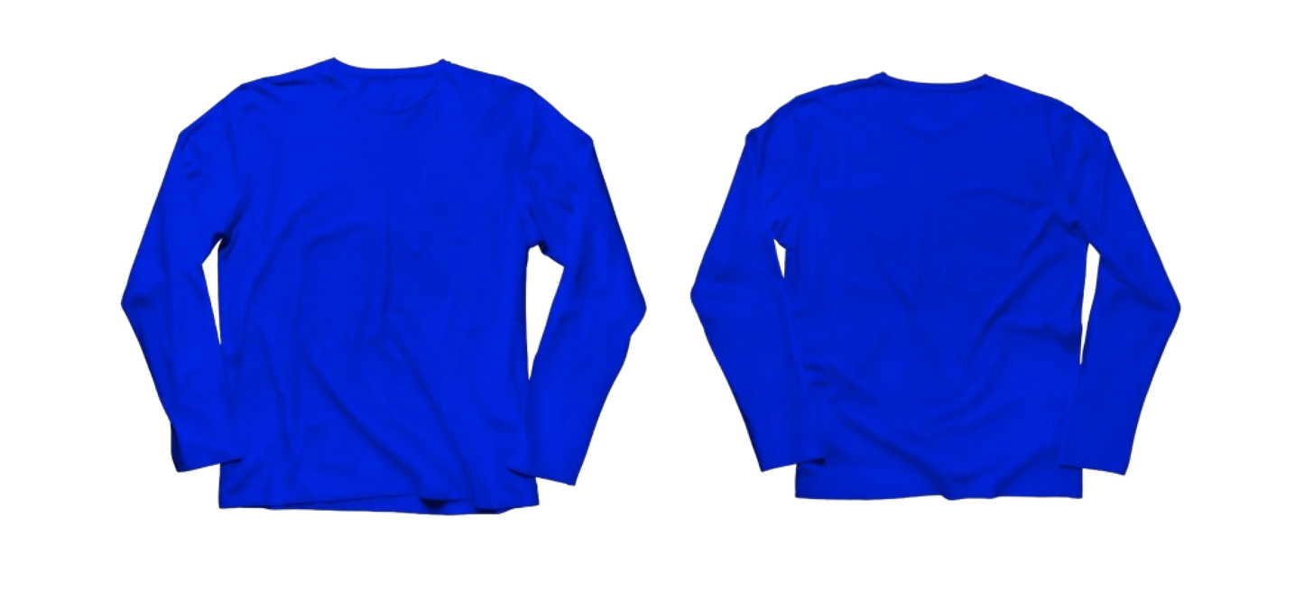 Dry fit Manga longa Frente e Costas Azul Royal